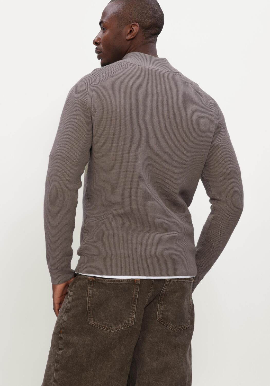 GENTI Pull TURTLE BUTTON LS en taupe - large