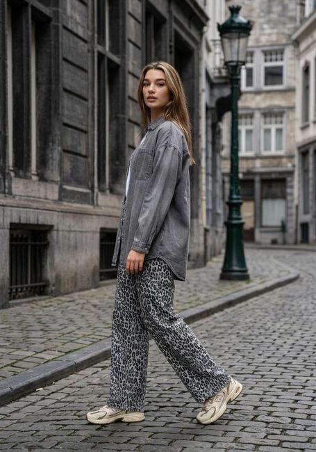 OBJECT Wide jeans OBJSENI MOJI HW JEANS en gris - large
