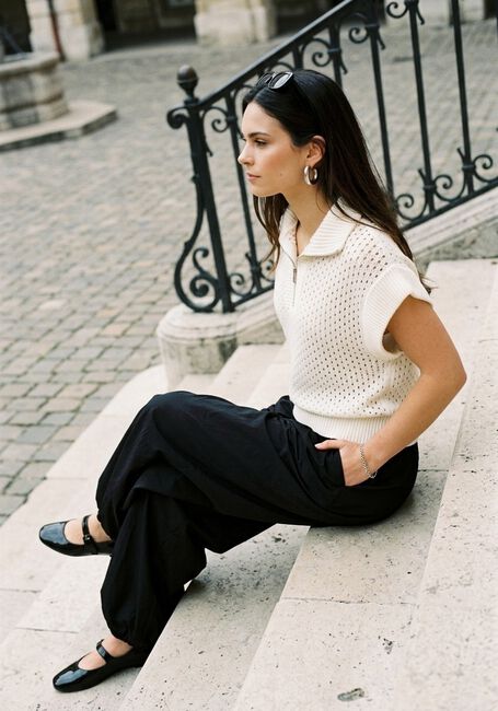 SIMPLE Haut SHORT SLEEVE TOP Cr&egrave;me - large