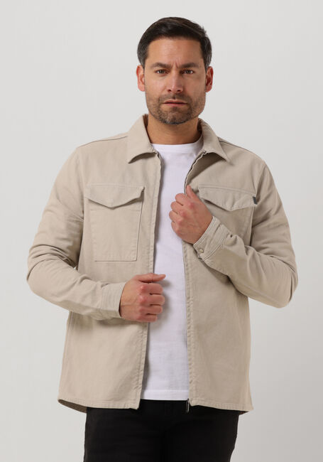 PUREWHITE Surchemise TWILL OVERSHIRT WITH ZIPPER AND POCKETS ON CHEST Sable - large