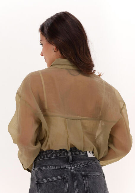 CALVIN KLEIN SHEER CHIFFON SHIRT Blouses en vert - large
