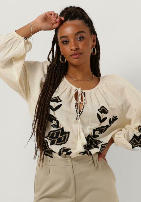 SUMMUM TOP LINNEN HEAVY EMBROIDERY Blouses Blanc - large