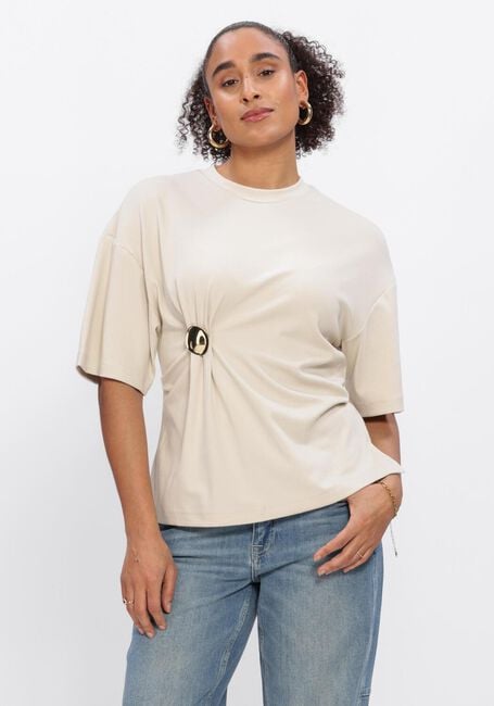 SECOND FEMALE T-shirt ENORA BROOCH TEE en beige - large