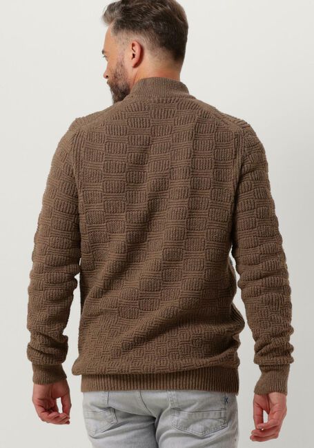 CAST IRON Pull MOCK NECK COTTON SOFT BOUCLE TURTLE en marron - large