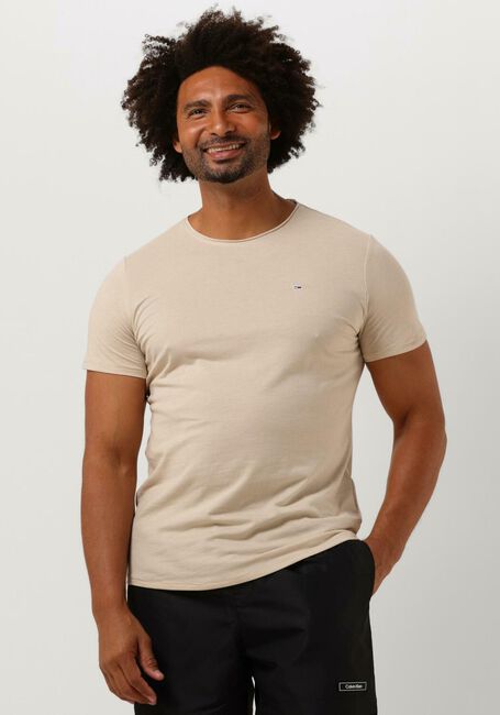 TOMMY JEANS T-shirt TJM SLIM JASPE C NECK en beige - large