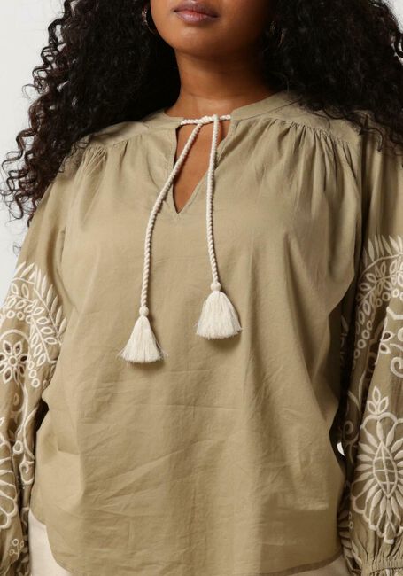 SUMMUM TOP IVORY EMBROIDERY Blouses en vert - large