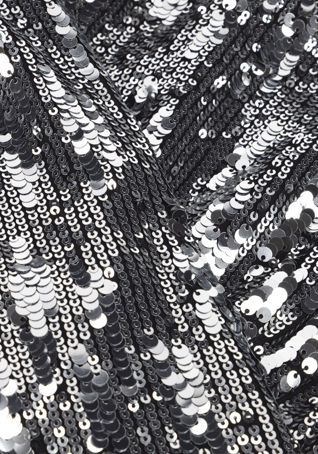 Zilveren SELECTED WOMEN Mini jurk SLFARI-COLYN LS SHORT SEQUINS - large