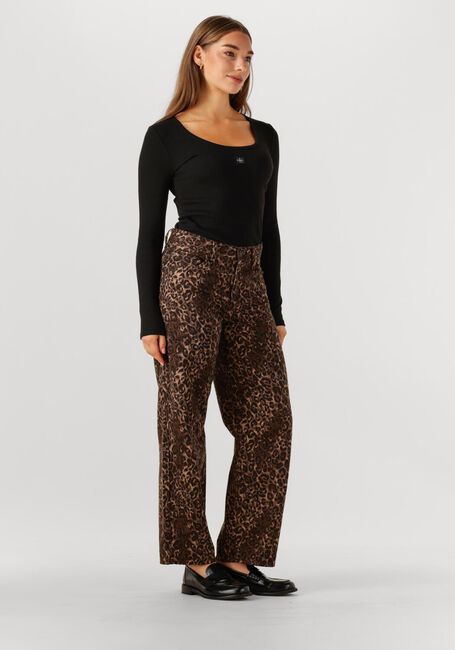 CALVIN KLEIN Haut LS WOVEN LABEL 2X2 RIB SCOOP NEC en noir - large
