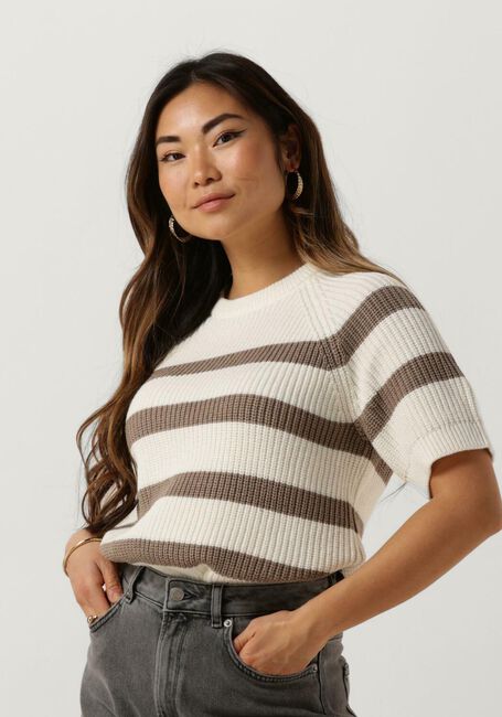 Witte SELECTED FEMME Trui SLFBLOOMIE SS KNIT O-NECK - large