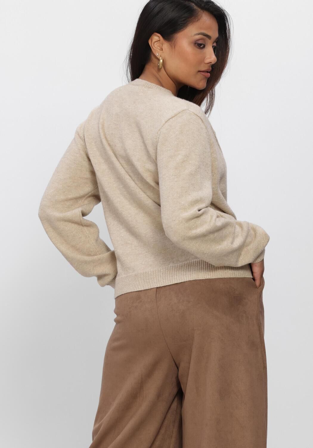 Beige NUKUS Trui MEREL PULLOVER LUREX - large