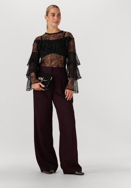 Zwarte ALIX THE LABEL  RUFFLE LACE TOP - large