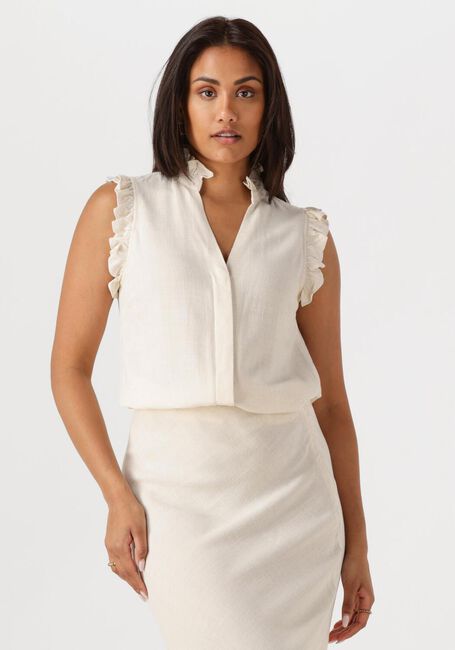 Ecru SELECTED FEMME Top SLFVIVA SL RUFFLE TOP - large