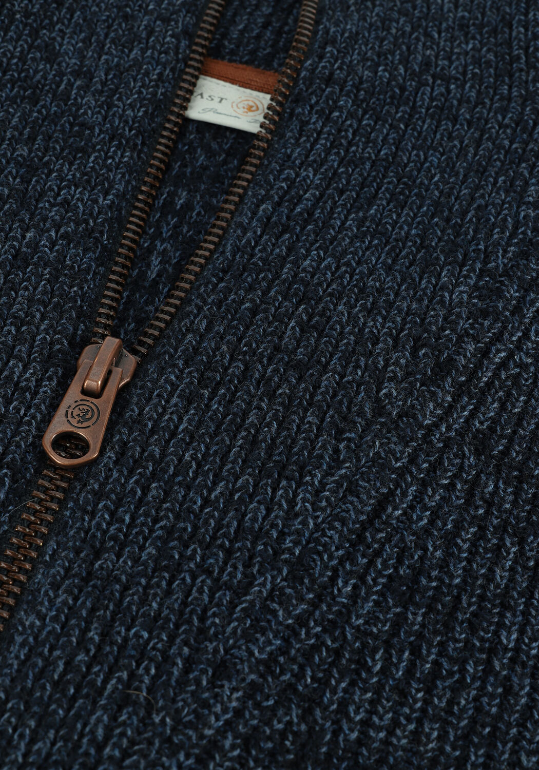 CAST IRON Pull HALF ZIP COLLAR COTTON BOUCLE Bleu fonc&eacute; - large