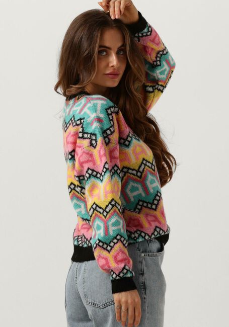 ALIX THE LABEL Pull LADIES KNITTED MULTI COLOUR PULLOVER en multicolore - large