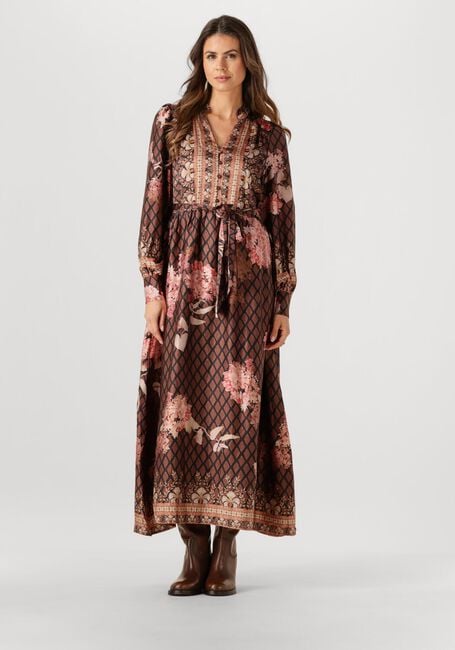 Bruine NEO NOIR Maxi jurk NOVA BOTANICAL BORDER DRESS - large