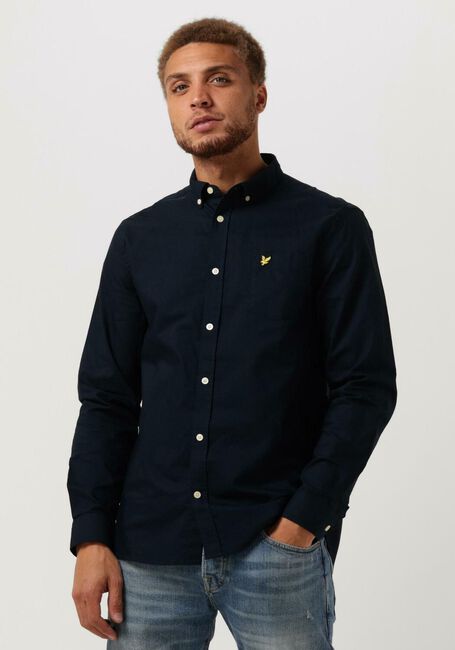 Donkerblauwe LYLE & SCOTT Casual overhemd REGULAR FIT LIGHT WEIGHT OXFORD SHIRT - large
