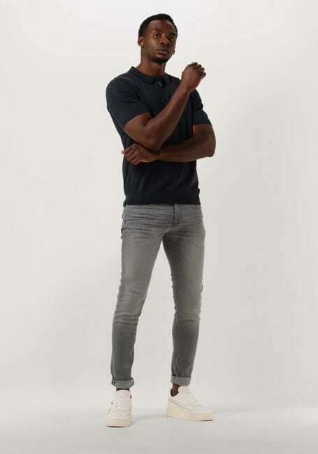 Donkerblauwe PURE PATH Polo KNITTED SHOTSLEEVE POLO HALF ZIP WITH CHEST EMBROIDERY Donkerblauwe PURE PATH Polo KNITTED SHOTSLEEVE POLO HALF ZIP WITH CHEST EMBROIDERY - large