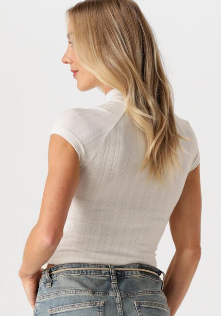 CALVIN KLEIN Haut WARM TEXTURE RIB MOCKNECK TOP Écru - large