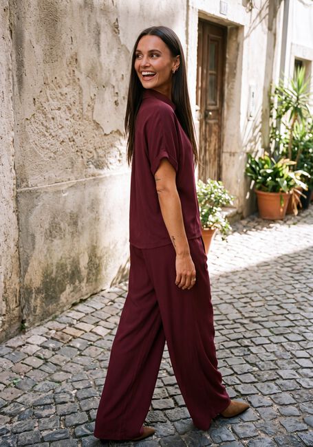 Bordeaux BY-BAR Wijde broek BENJI VISCOSE PANTS - large