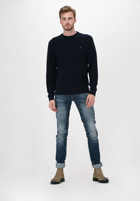 Donkerblauwe TOMMY HILFIGER Trui BASIC STRUCTURE CREW NECK - large