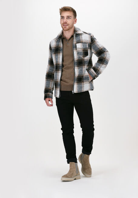 Taupe SELECTED MEN Polo SLHBERG LS KNIT POLO NECK B NO - large