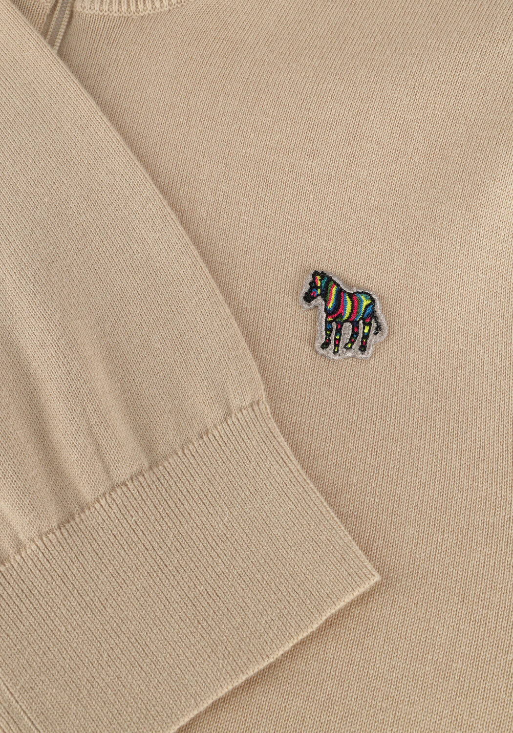 PS PAUL SMITH Pull MENS SWEATER ZIP NECK ZEB BAD en beige - large