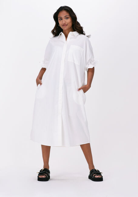 OBJECT Robe midi DORA LONG SHIRT DRESS en blanc - large