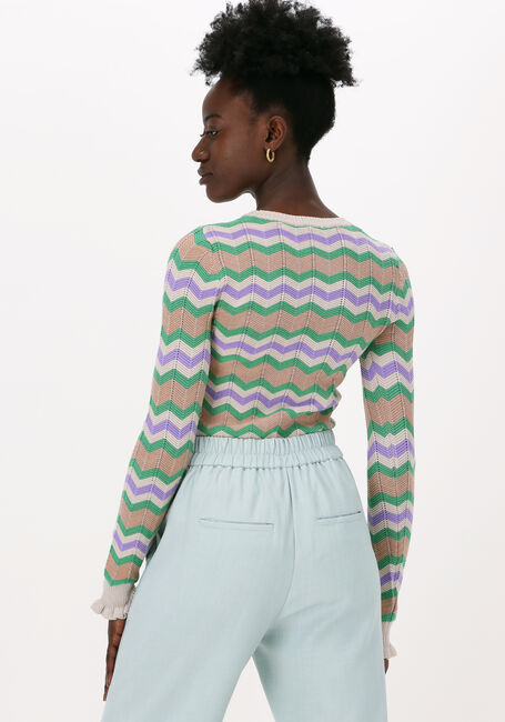 Groene NEO NOIR Trui NELLE CHEVRON KNIT - large