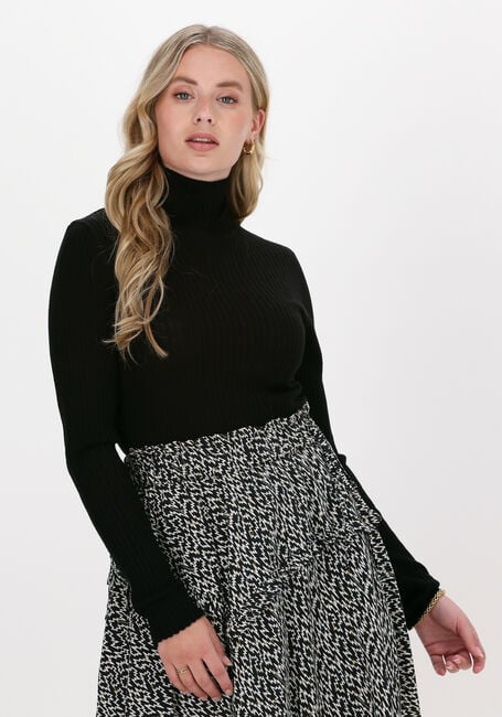 SELECTED FEMME Pull SLFCOSTINA LS KNIT RIB ROLLNEC en noir - large
