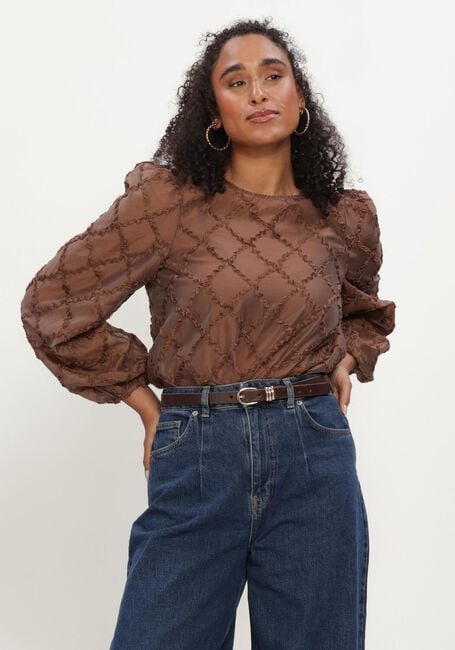 OBJECT OBJLUISA L/S RE O-NECK Blouses en marron - large
