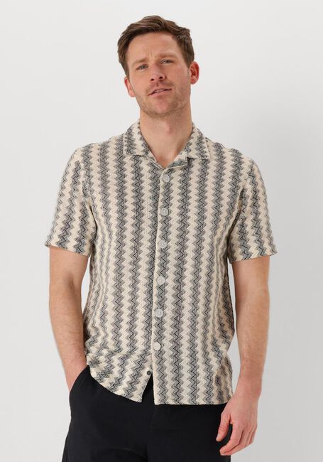 Gebroken wit ANERKJENDT Casual overhemd AKLEON JACQUARD S/S SHIRT - large