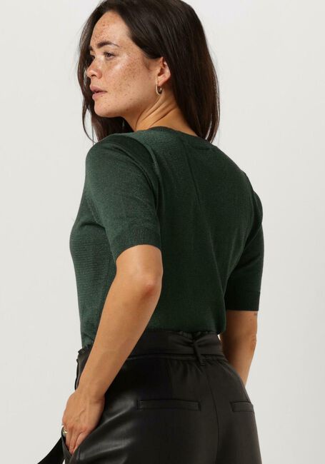 Groene MINUS Top MILLA METALLIC V-NECK KNIT T-SHIRT - large