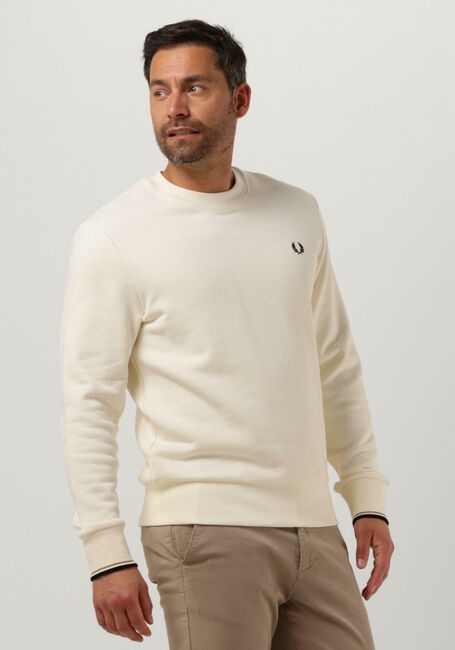 FRED PERRY Pull CREW NECK SWEATSHIRT Écru - large