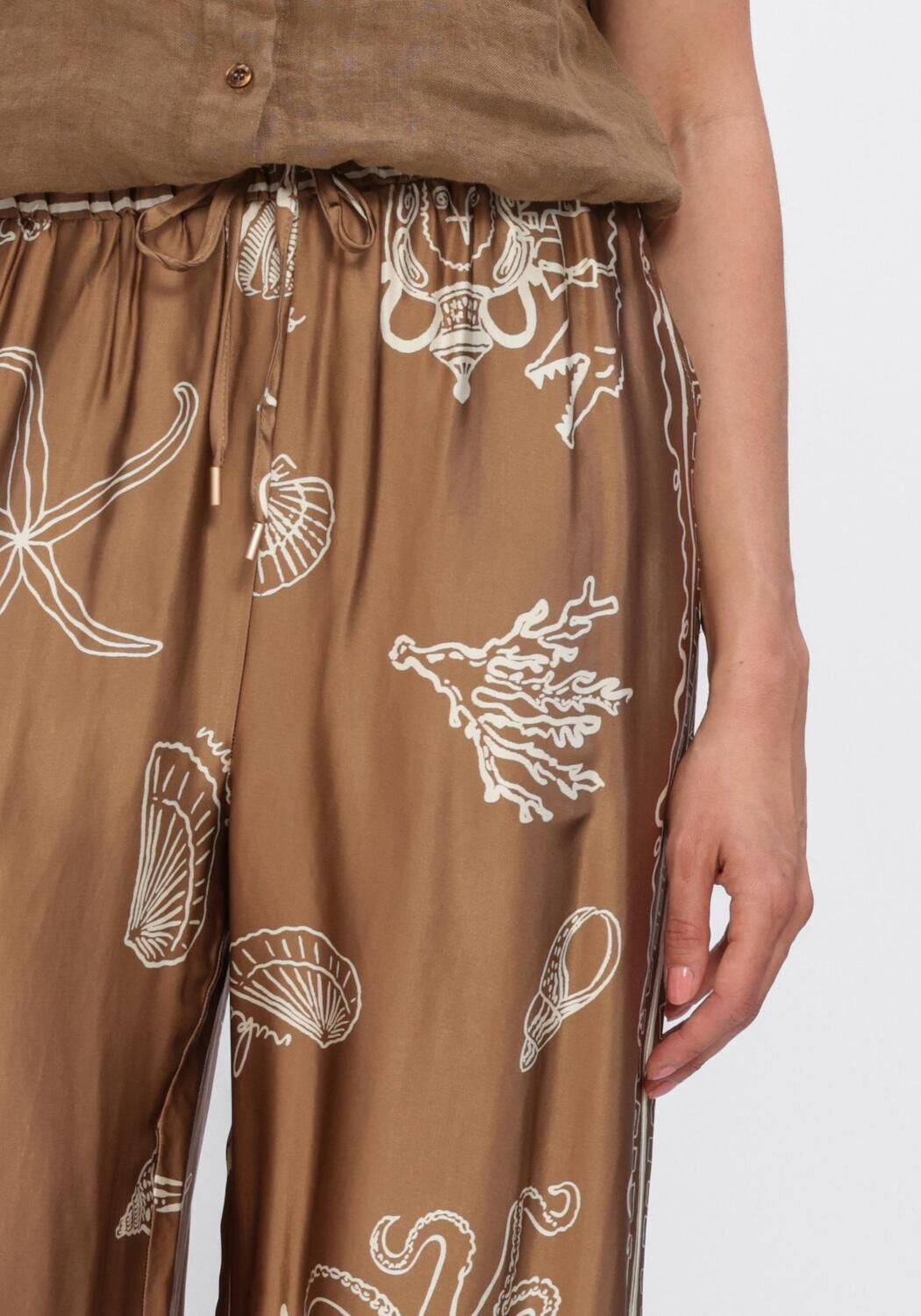 NUKUS Pantalon large VALERIE PANTS PRINT Sable - large