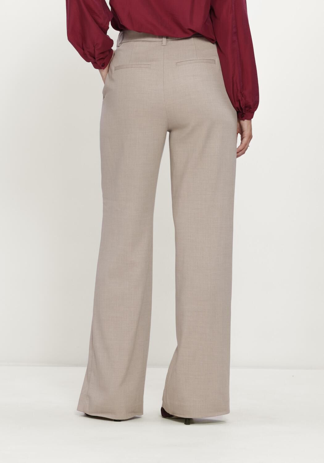 MSCH COPENHAGEN Pantalon large MSCHMARCELI HW PANTS LONG en beige - large