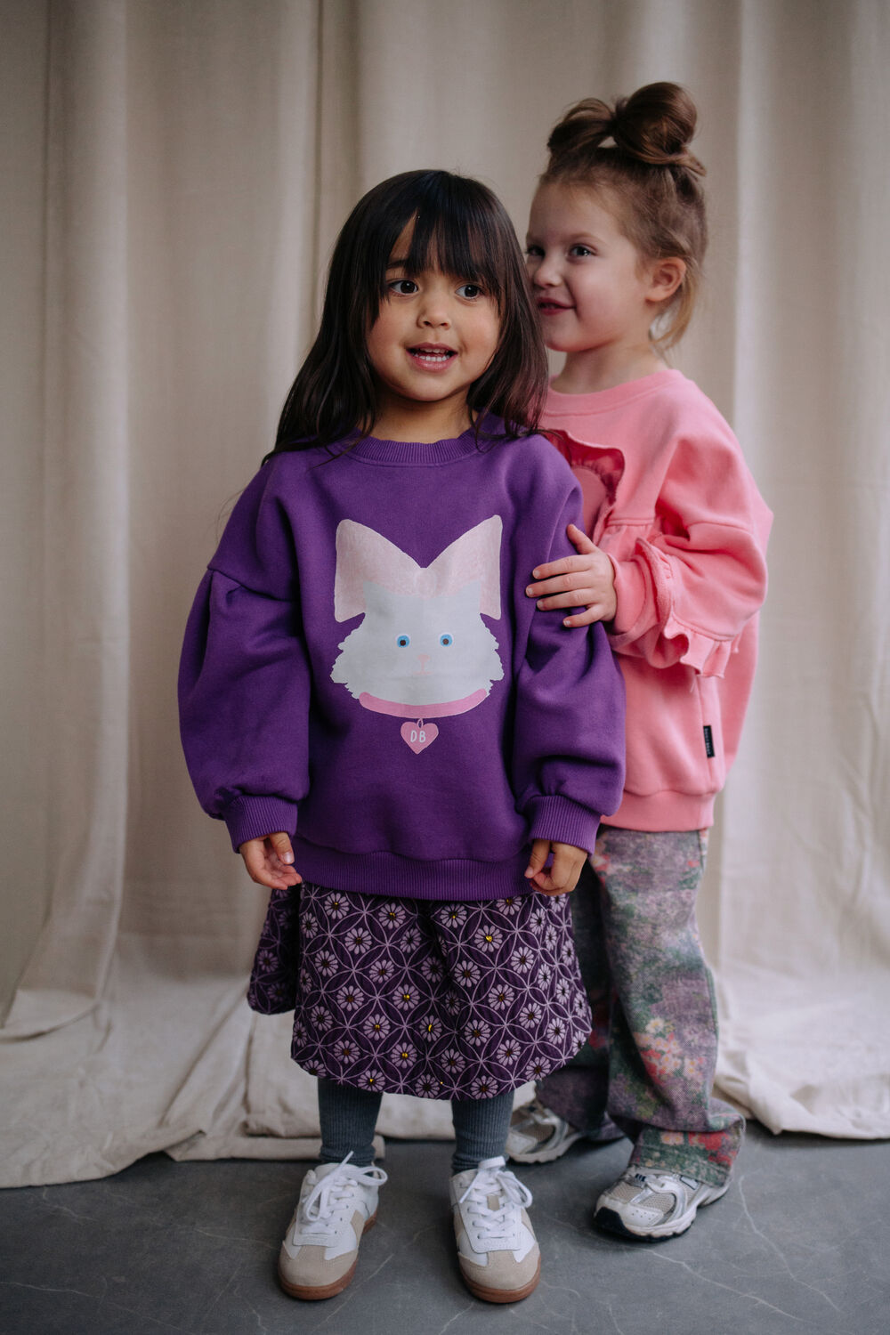 DAILY BRAT Chandail KITTY CAT SWEATER en violet - large