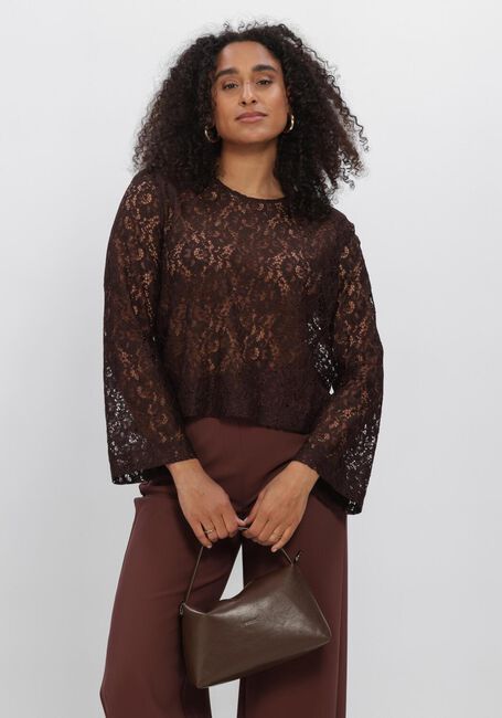 STUDIO ANNELOES Haut Amaya lace top en marron - large
