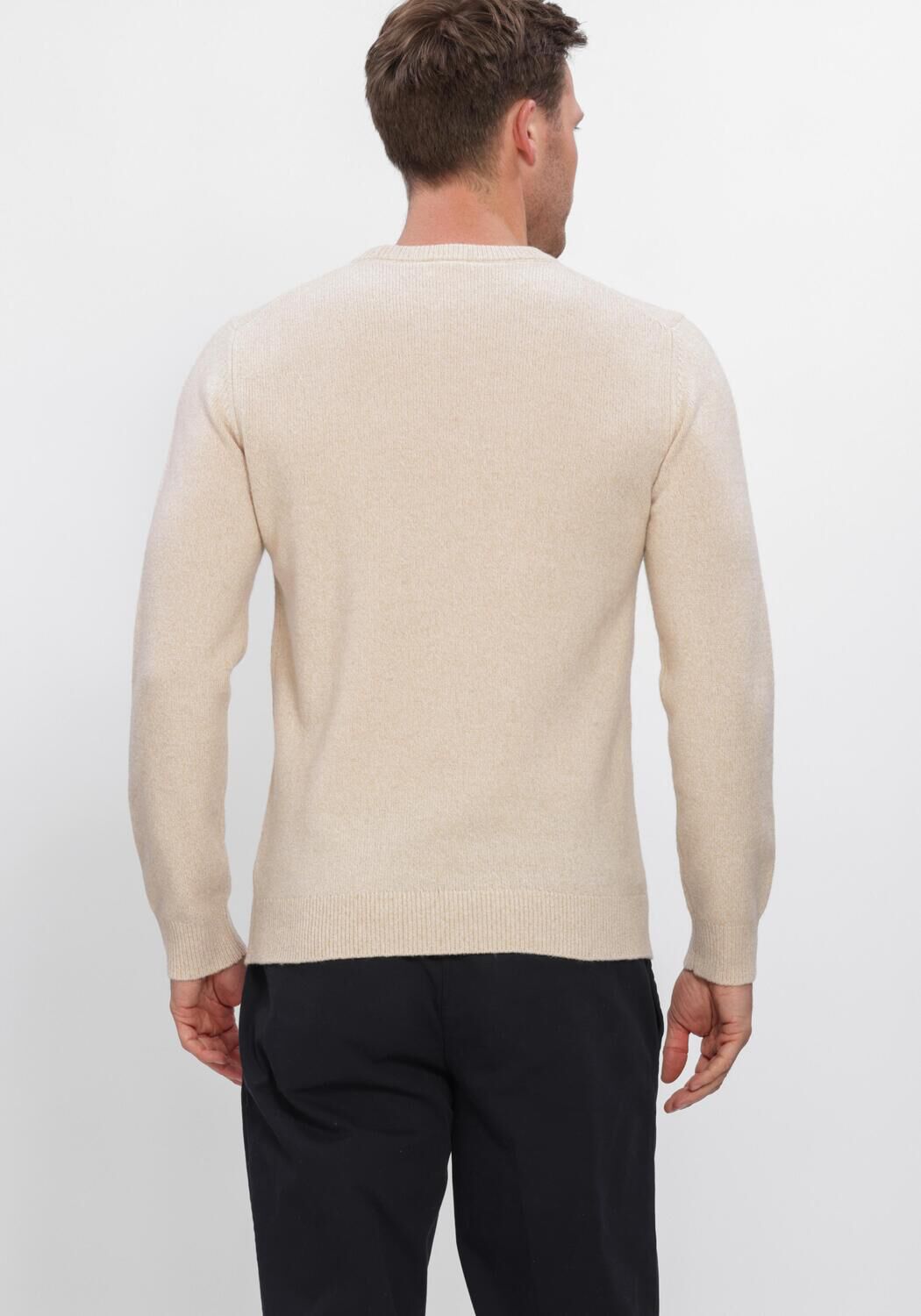 Beige PROFUOMO Trui PULLOVER CREW NECK - large