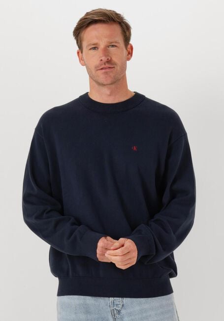 CALVIN KLEIN Pull LS EZ CORRON CREWNK SWEATER 12GG Bleu foncé - large