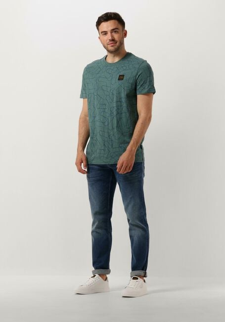 PME LEGEND T-shirt SHORT SLEEVE R-NECK SLUB JERSEY AOP en vert - large