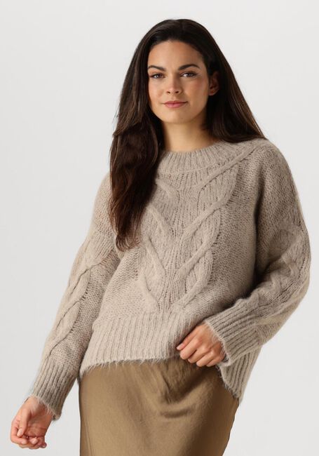 SUMMUM Pull SWEATER BIG CABLE KNIT en beige - large