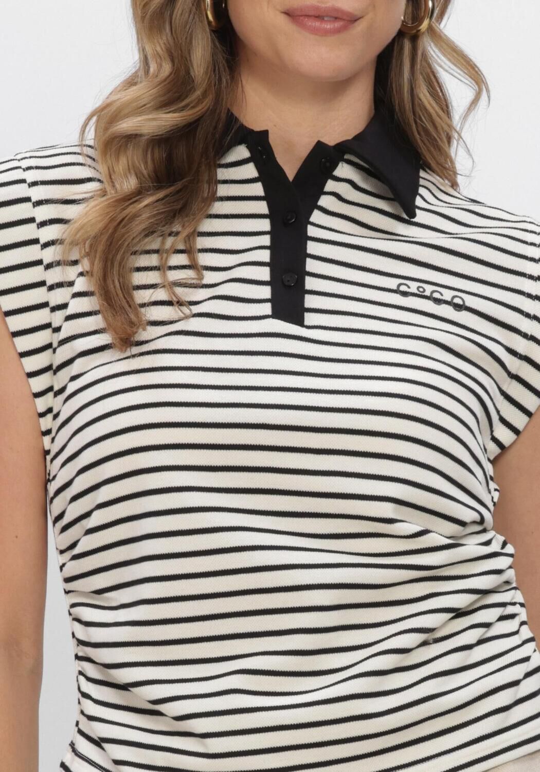 Gebroken wit CO'COUTURE Polo NORMACC STRIPE POLO TOP - large