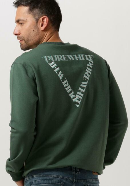 PUREWHITE Pull CREWNECK WITH BIG EMBROIDERY AT BACKSIDE Vert foncé - large