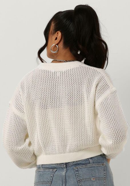 Witte TOMMY JEANS Trui TJW OPEN STITCH FLAG SWEATER - large