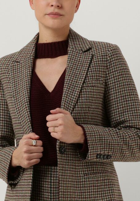 VANILIA Blazer TWEED WOOL COLBERT Bordeaux - large