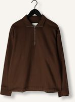 Bruine SELECTED MEN Trui SLHRELAXARON LS HALF ZIP SWEAT Bruine SELECTED MEN Trui SLHRELAXARON LS HALF ZIP SWEAT - medium