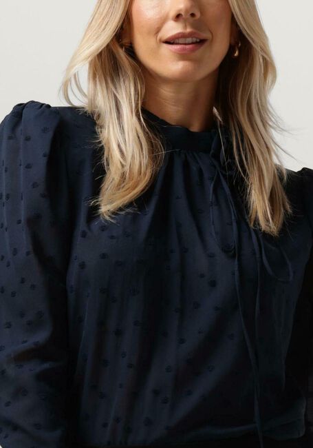 VANILIA VISCOSE DOT BOW BLOUSE Blouses Bleu foncé - large