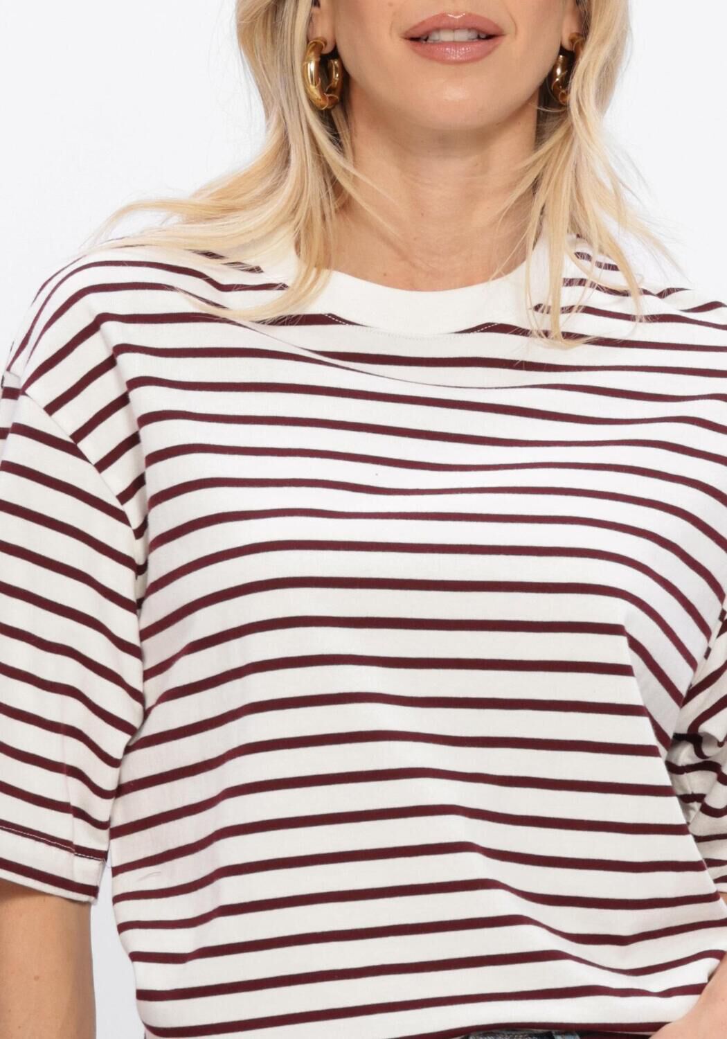 CATWALK JUNKIE LOOSE FIT STRIPED TSHIRT Hauts & T-shirts en rouge - large