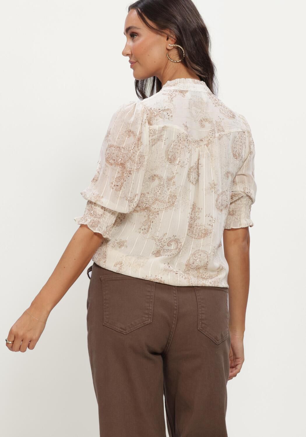 Ecru NEO NOIR  DIANA FADED PAISLEY BLOUSE - large