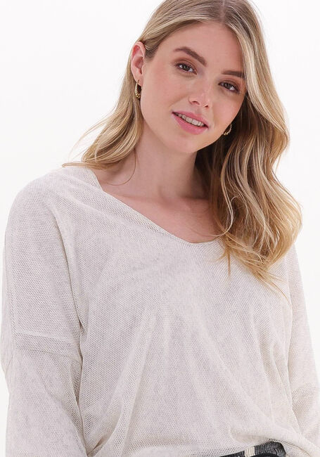 10DAYS DOUBLE JERSEY V-NECK TOP Blouses Crème - large